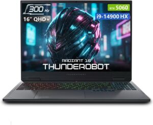 Thunderobot Radiant 16 Gaming Laptop, 16" QHD+ 300Hz 2.5K Display, Core i9-14900HX, GeForce RTX 5060, 32GB DDR5 RAM, 1TB SSD, RGB Backlit Keyboard, Wi-Fi 6, Win 11 Home